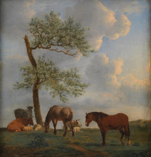 Adriaen van de VeldeGræsgang med heste og kvæg. Satens Museum for Kunst CCBYSA