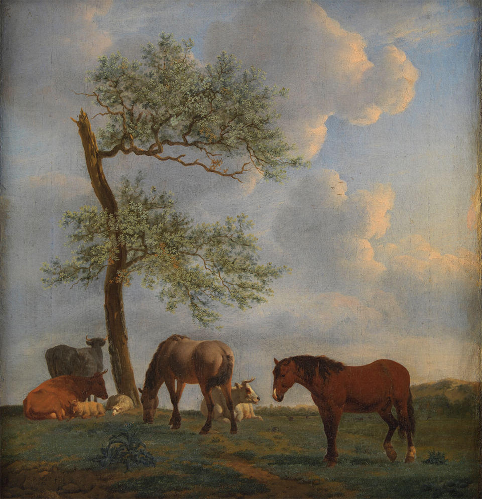 Adriaen van de Velde Græsgang med heste og kvæg. Satens Museum for Kunst CCBYSA